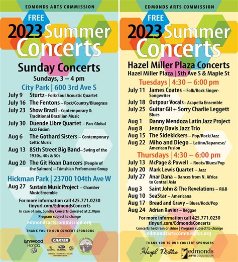 edmonds summer concerts 2023